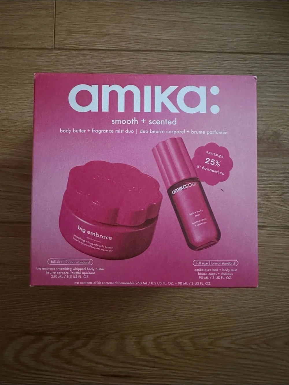 amika Body Butter & Aura Hair + Body Mist Duo - Bright Pink